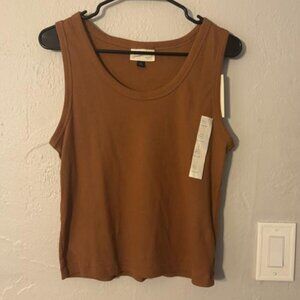 🤎 Universal Thread Burnt Orange Ribbed Tank Top – Size XL – NWT
